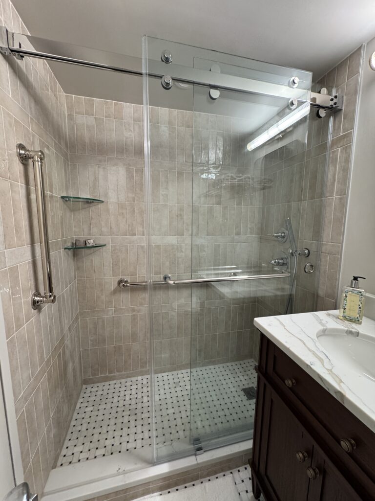 the full bathroom renovation designed by Pillar Interiors