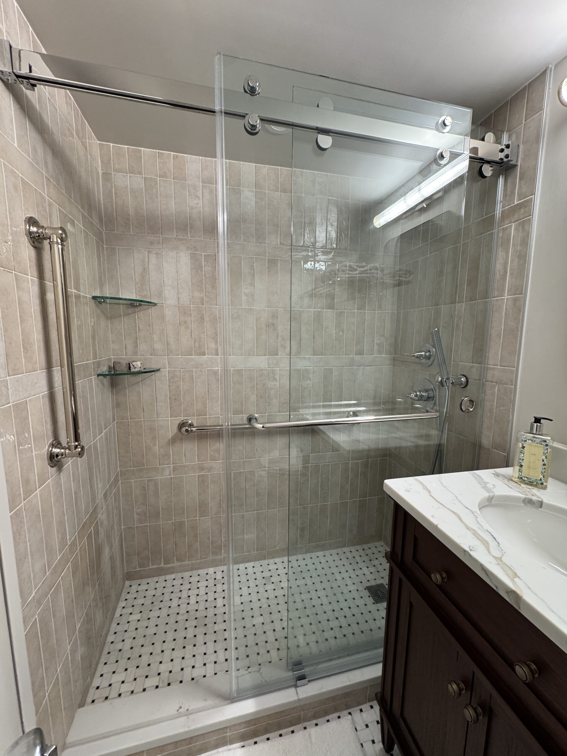 the full bathroom renovation designed by Pillar Interiors