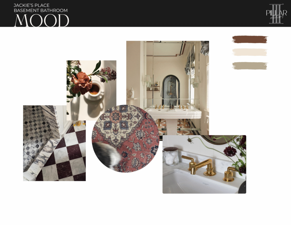 textures and finishes mood board designed by an interior designer
