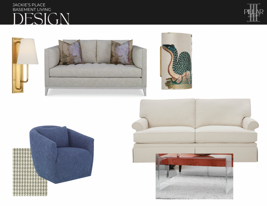 furniture inspo for basement layout 