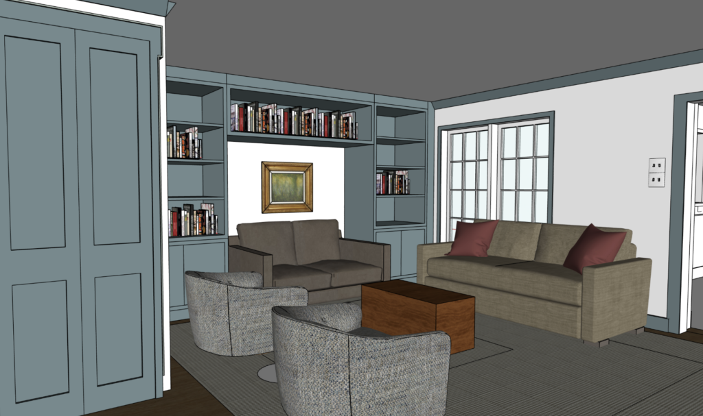 AI rendering of a space designed by an interior designer